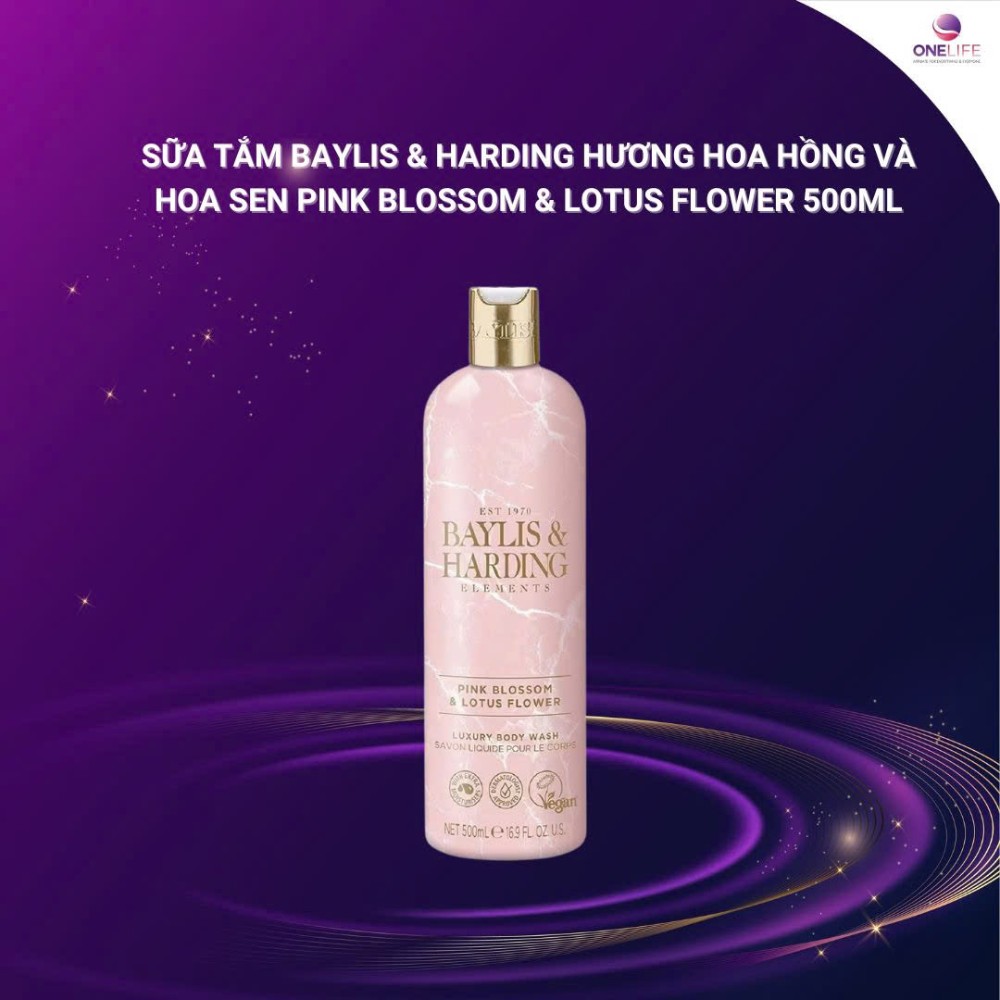 Sữa tắm Baylis & Harding Elements - Hương hoa đào & hoa sen (500ml)