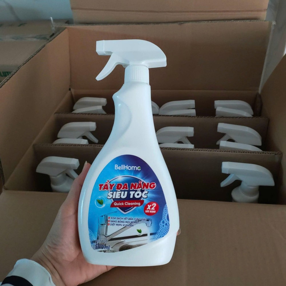 Tẩy đa năng Siêu tốc BellHome - Xoá sạch vết bẩn cứng đầu - Diệt 99,9% vi khuẩn (500ml)