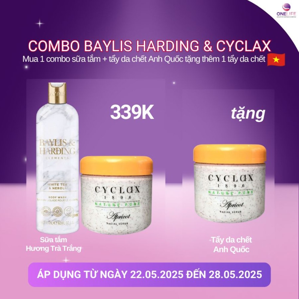 [Mua 2 tặng 1] Combo Sữa tắm B&H Hương Trà Trắng và Tẩy tế bào chết Cyclax