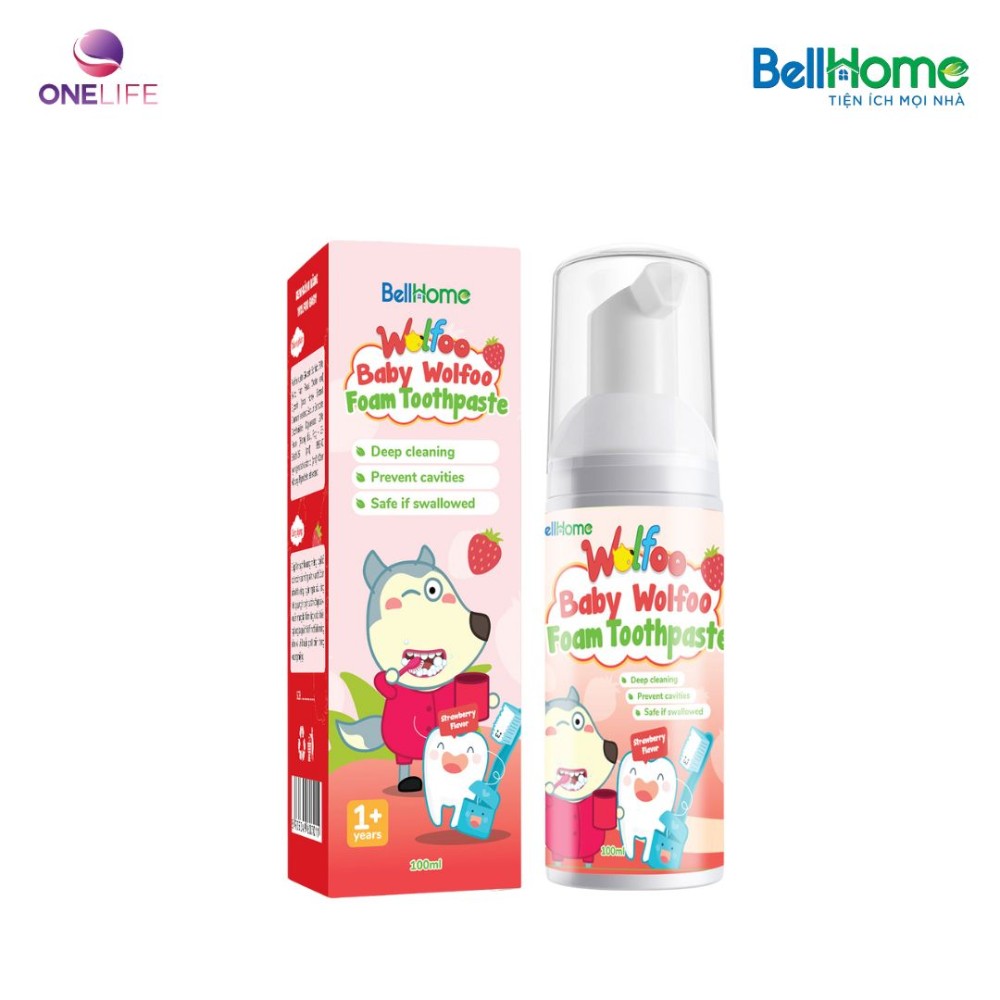 Kem Đánh Răng Dạng Bọt Wolfoo Baby 100ml