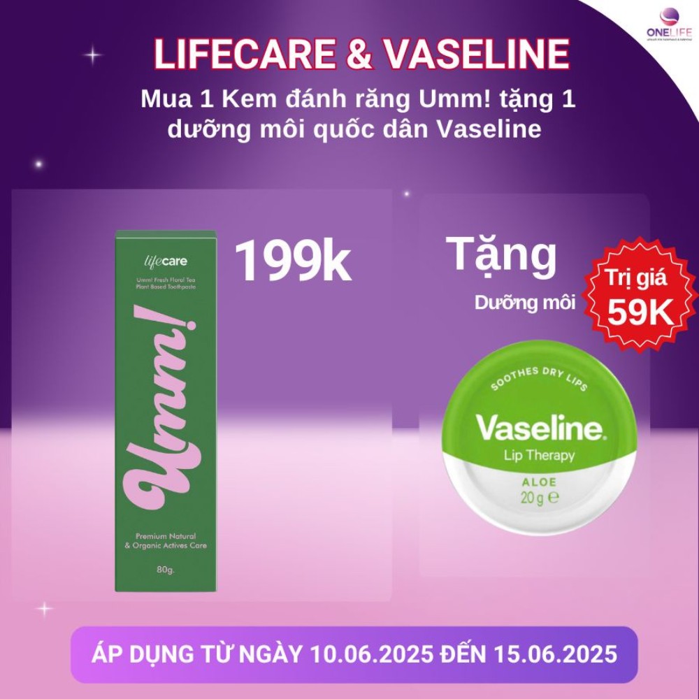 [Deal hời] Mua 1 Kem đánh răng Umm! - Tặng 1 dưỡng môi quốc dân Vaseline
