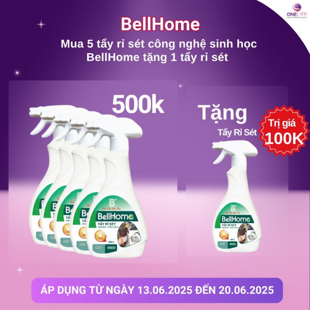 [Deal hời] Mua 5 tặng 1 Tẩy rỉ sét Công nghệ Sinh học Bell Home 500g