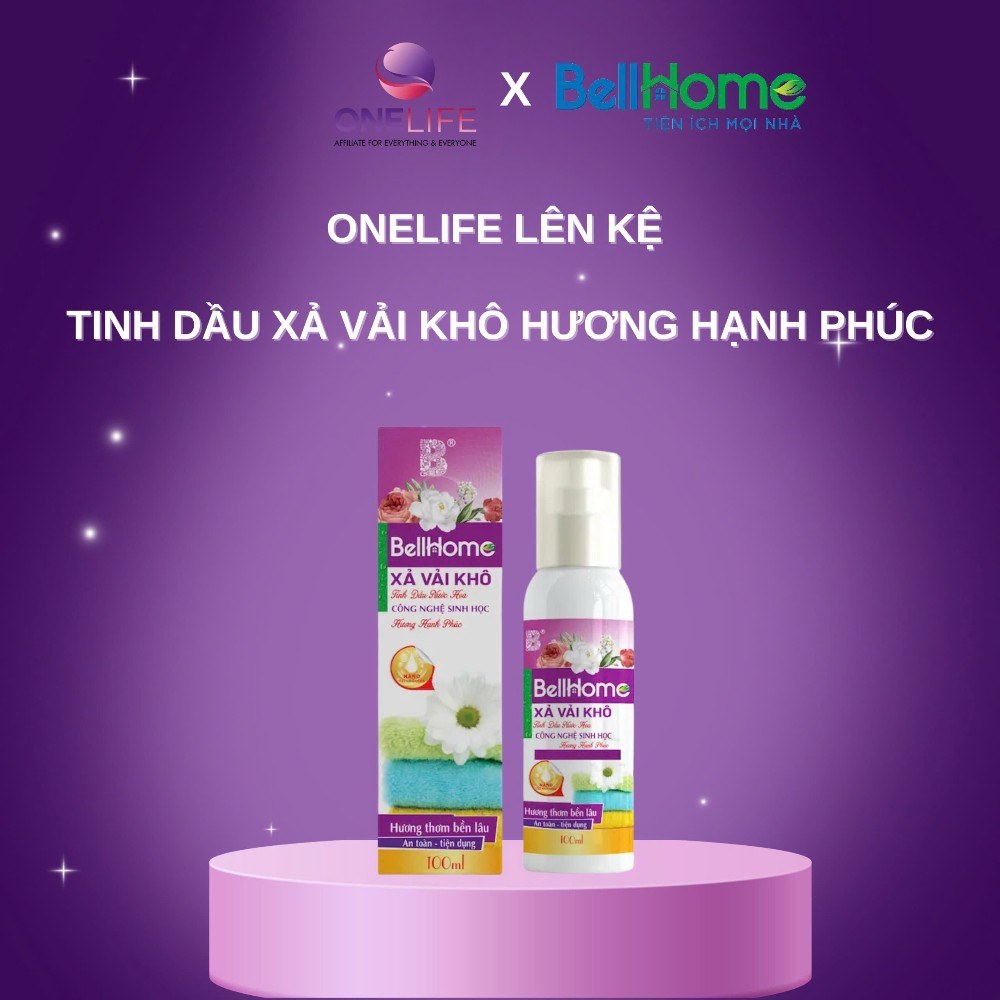 Xả Vải Khô Công Nghệ Sinh Học Bell Home Tím  100ml - Hương Hạnh Phúc