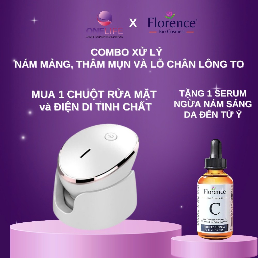 [Deal hời] Mua máy rửa mặt MTC Lisa Beauty Device 4in1 - Tặng 1 Serum Vitamin C Florence 30ml
