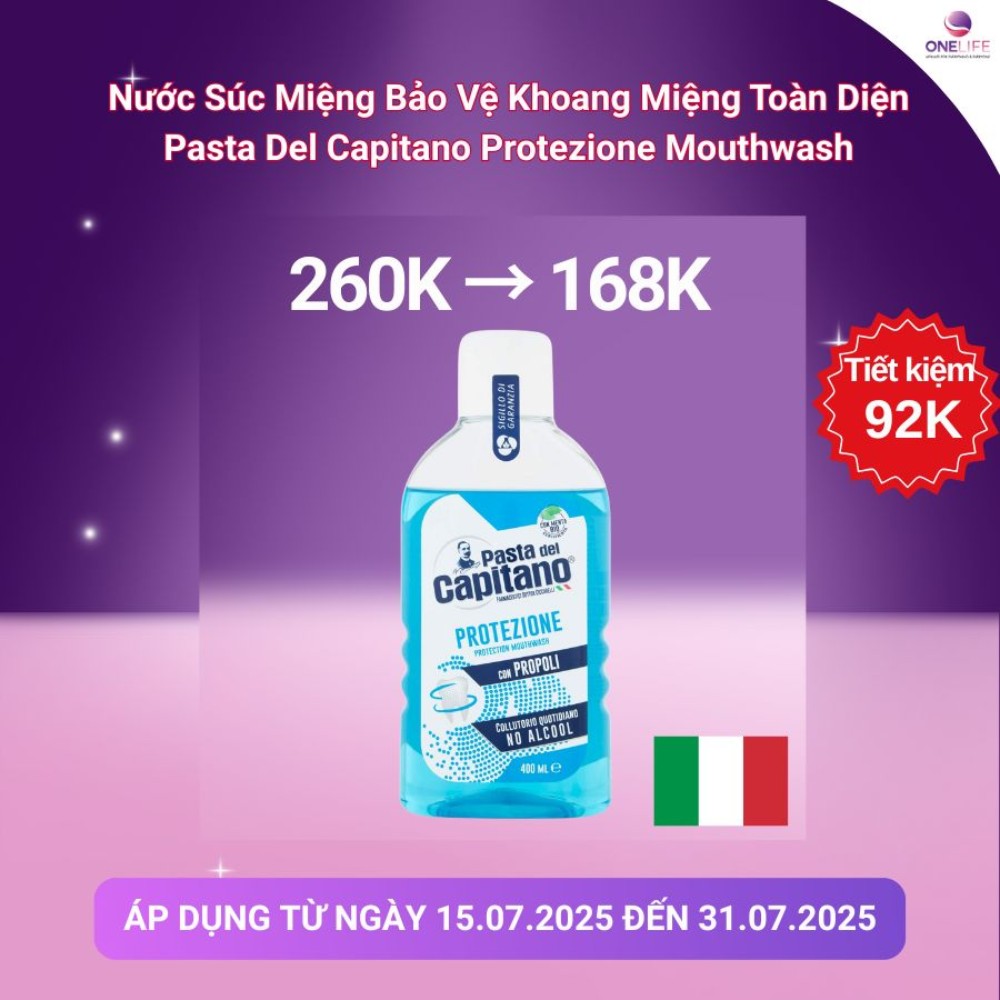 Nước Súc Miệng Bảo Vệ Khoang Miệng Toàn Diện Pasta Del Capitano Protezione Mouthwash - 400ml