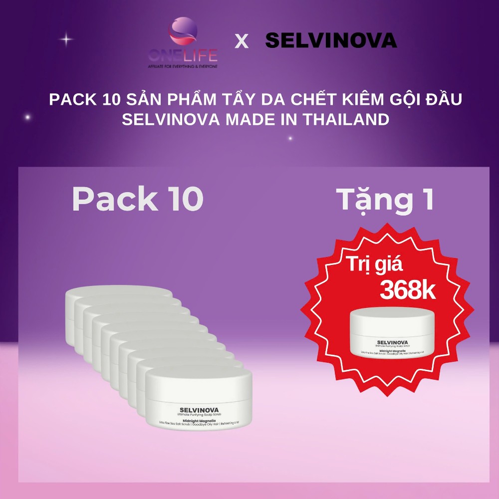 Mua 10 tặng 1 SELVINOVA Tẩy da chết da đầu kiêm gội đầu
