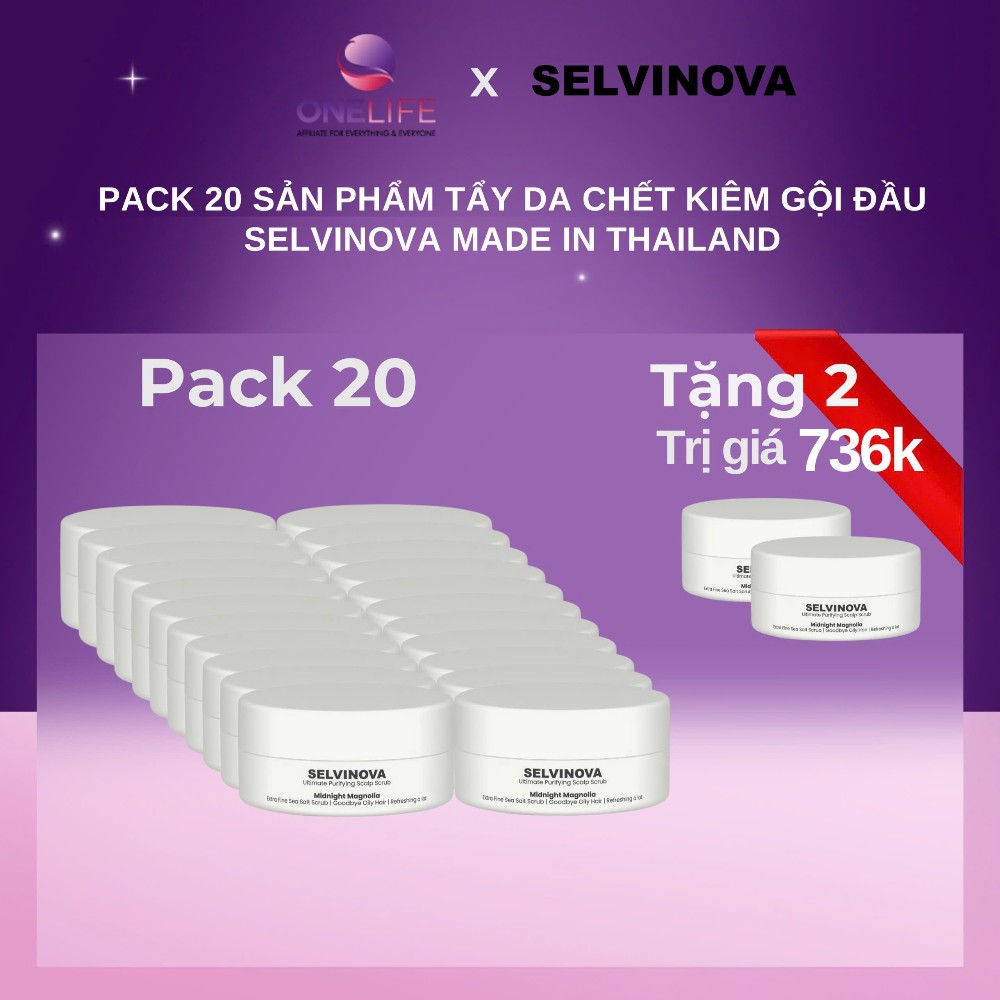 Mua 20 tặng 2 SELVINOVA Tẩy da chết da đầu kiêm gội đầu