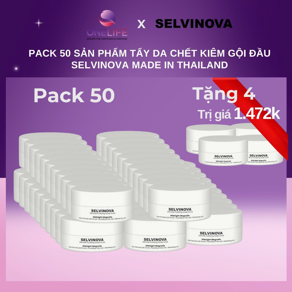 Mua 50 tặng 4 SELVINOVA Tẩy da chết da đầu kiêm gội đầu
