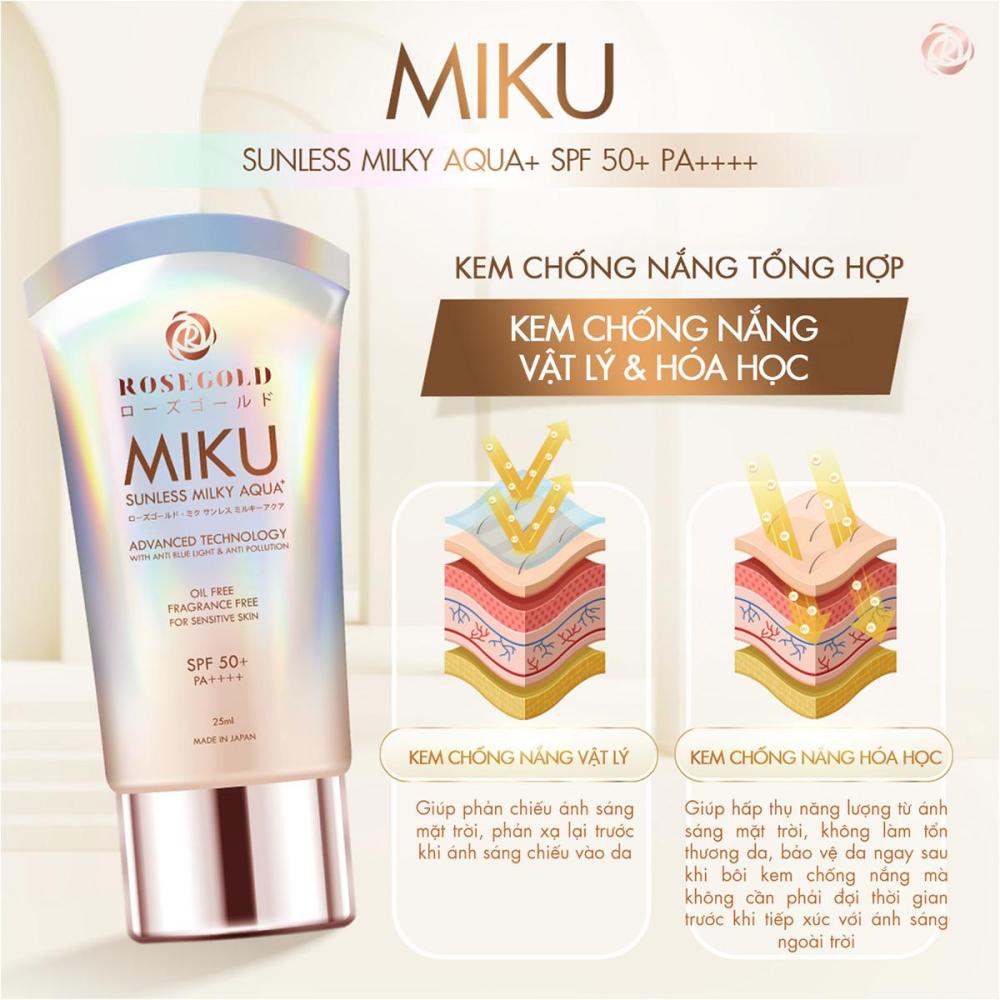 Rosegold Miku Sunless Milky Aqua + - Nhật Bản