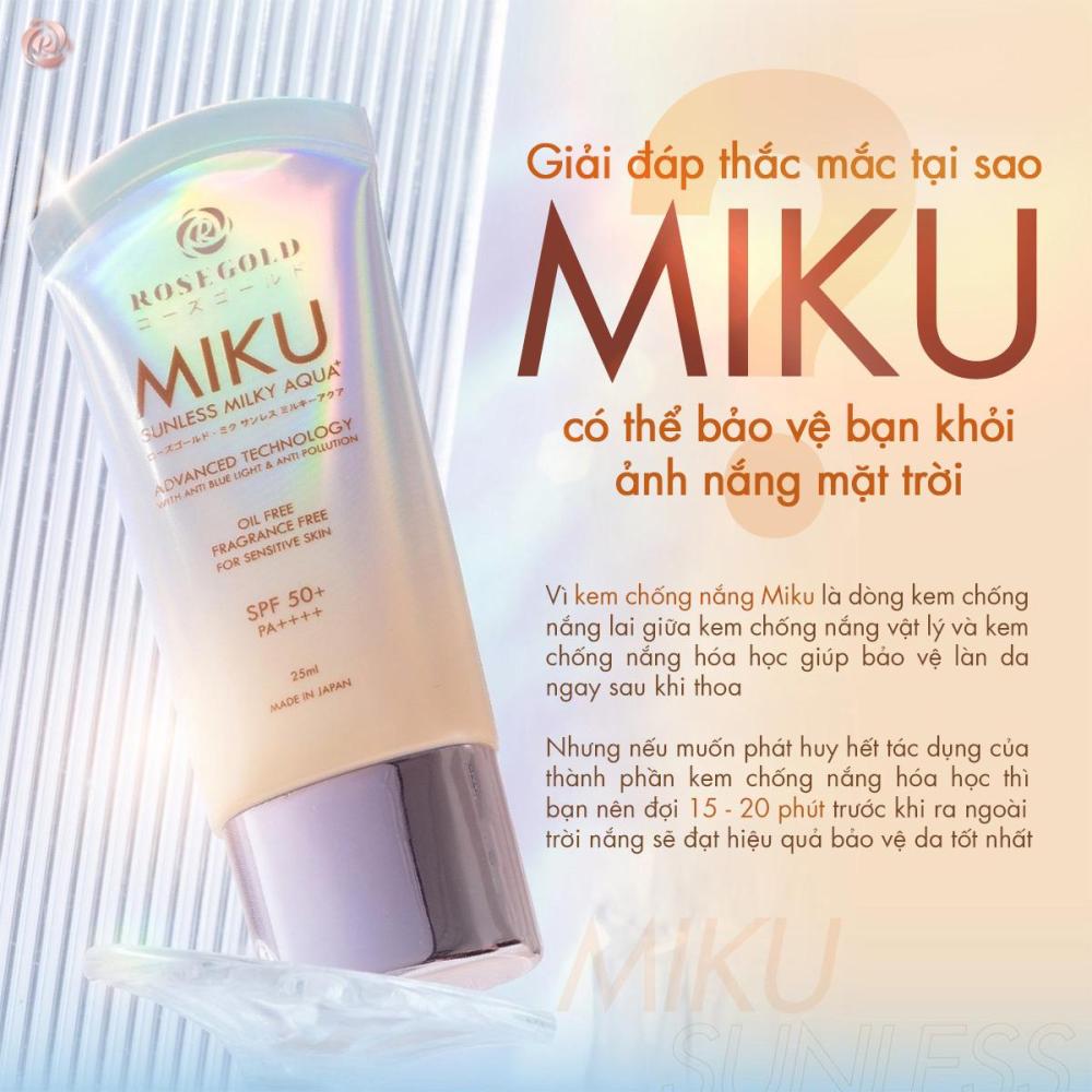 Rosegold Miku Sunless Milky Aqua + - Nhật Bản