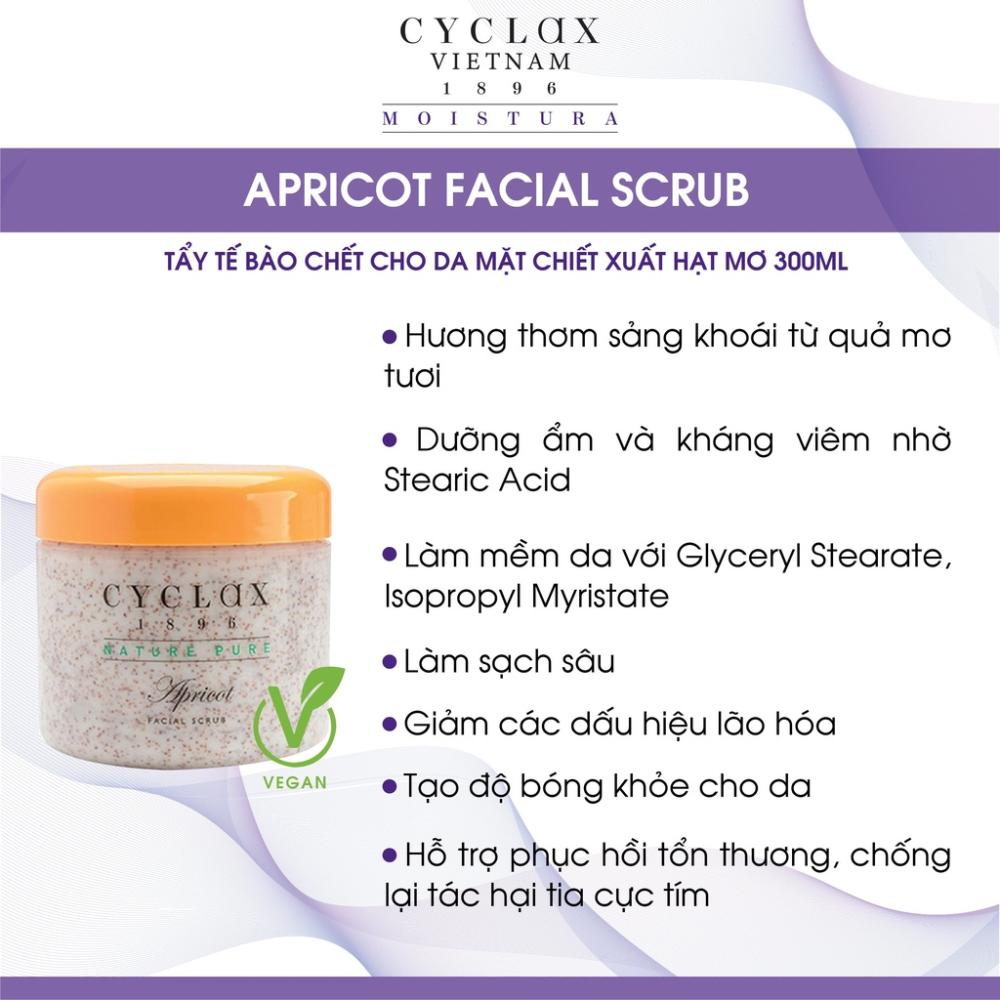 Tẩy tế bào chết chiết xuất mơ tươi Apricot facial scrub Cyclax 300ml