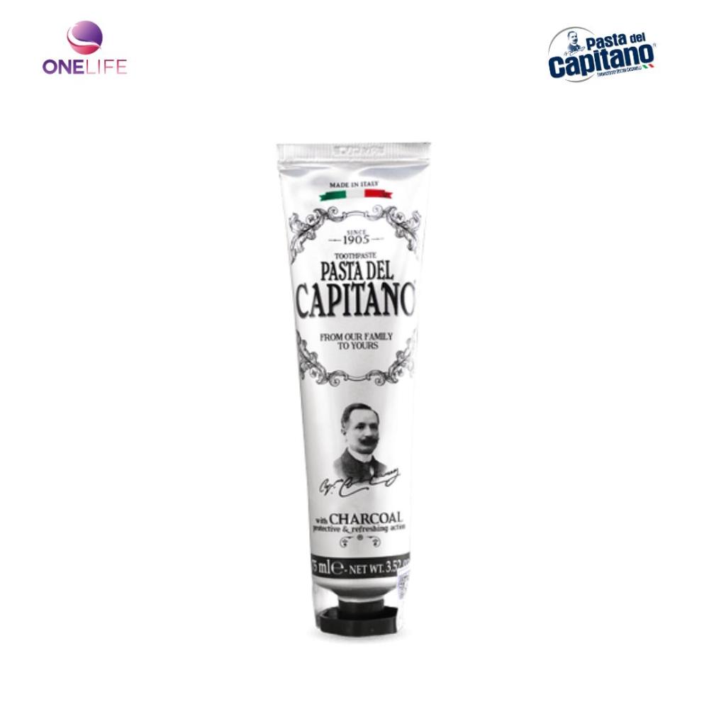 Kem đánh răng Capitano Than Hoạt Tính Pasta del Capitano 1905 Charcoal - 75ml