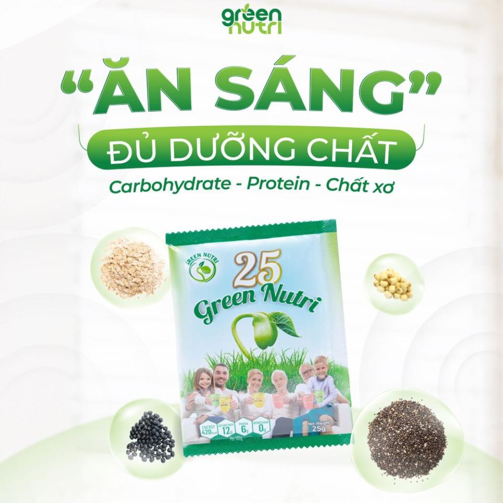 SỮA HẠT NGŨ CỐC 25 GREEN NUTRI DINH DƯỠNG XANH - SẠCH - LÀNH (Hộp 300gr - 12 gói)